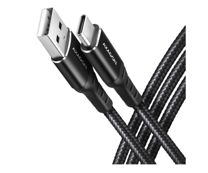 Kabel USB Axagon BUCM-AM20AB, HQ kabel USB-C - USB-A, 2m, USB 2.0, 3A